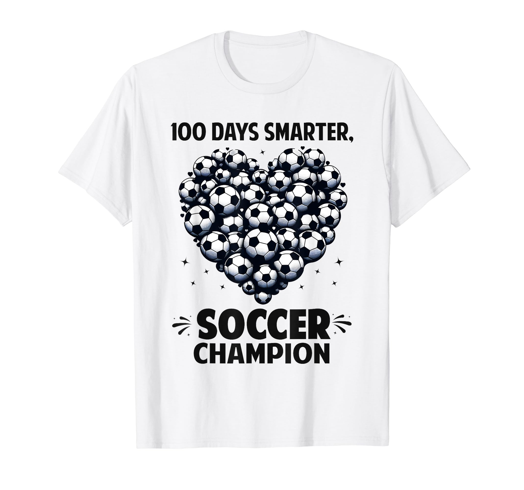 100 Days School Soccer Heart Love T-Shirt - Novelty Apparel Men Women - T-Shirt, Sweatshirt, Hoodie