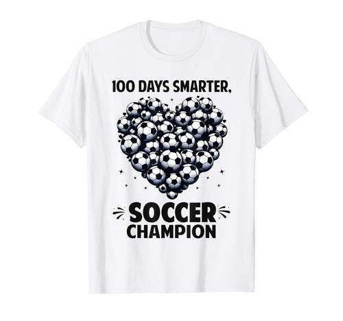 100 Days School Soccer Heart Love T-Shirt - Novelty Apparel Men Women - T-Shirt, Sweatshirt, Hoodie