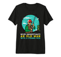 Never Underestimate Old Fishing Rod T-Shirt - Minimalist Print Men Women - T-Shirt, Sweatshirt, Hoodie