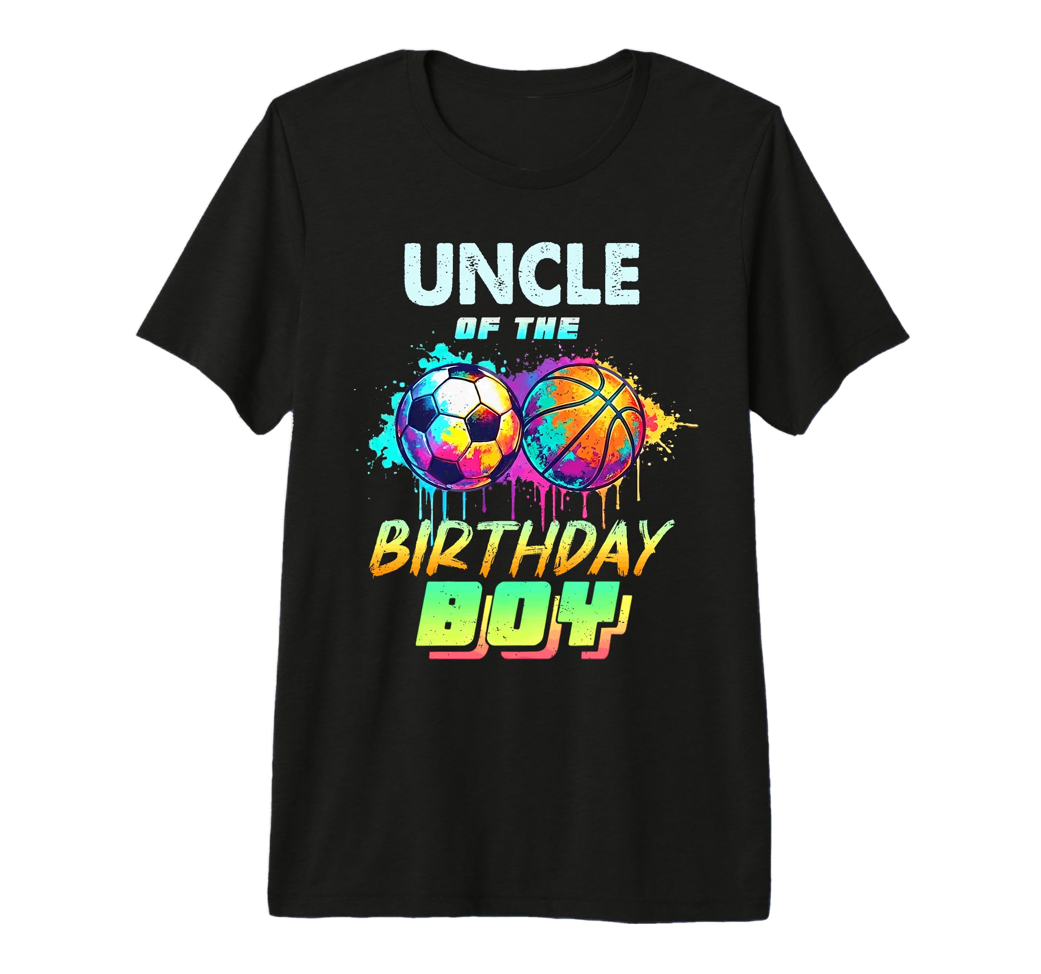 Uncle Birthday Basketball Soccer Ball T-Shirt - Graphic Print for Adults - T-Shirt, Sweatshirt, Hoodie