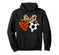 Soccer Basketball Heart Funny Soccer Hoodie - Minimalist Print for Adults - T-Shirt, Sweatshirt, Hoodie