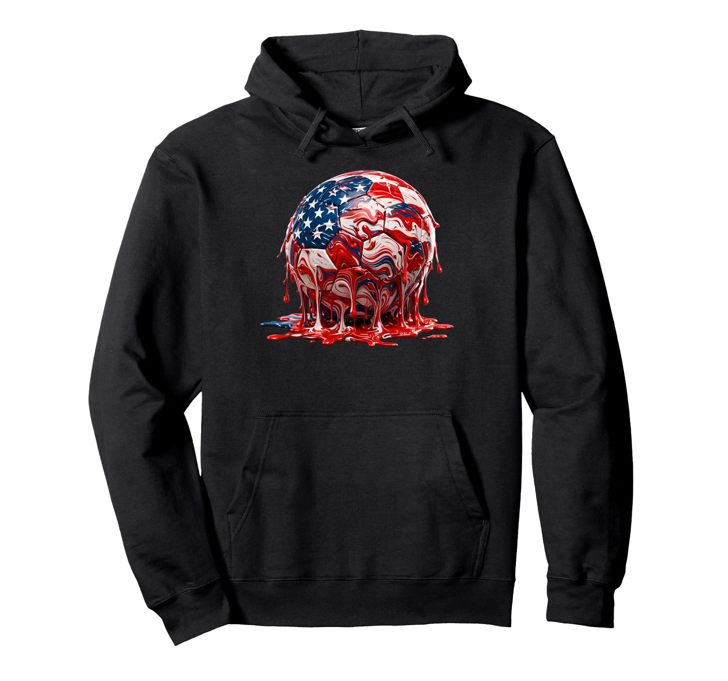 4Th July Soccer Melting Patriotic Hoodie - Minimalist Print Unisex - T-Shirt, Sweatshirt, Hoodie