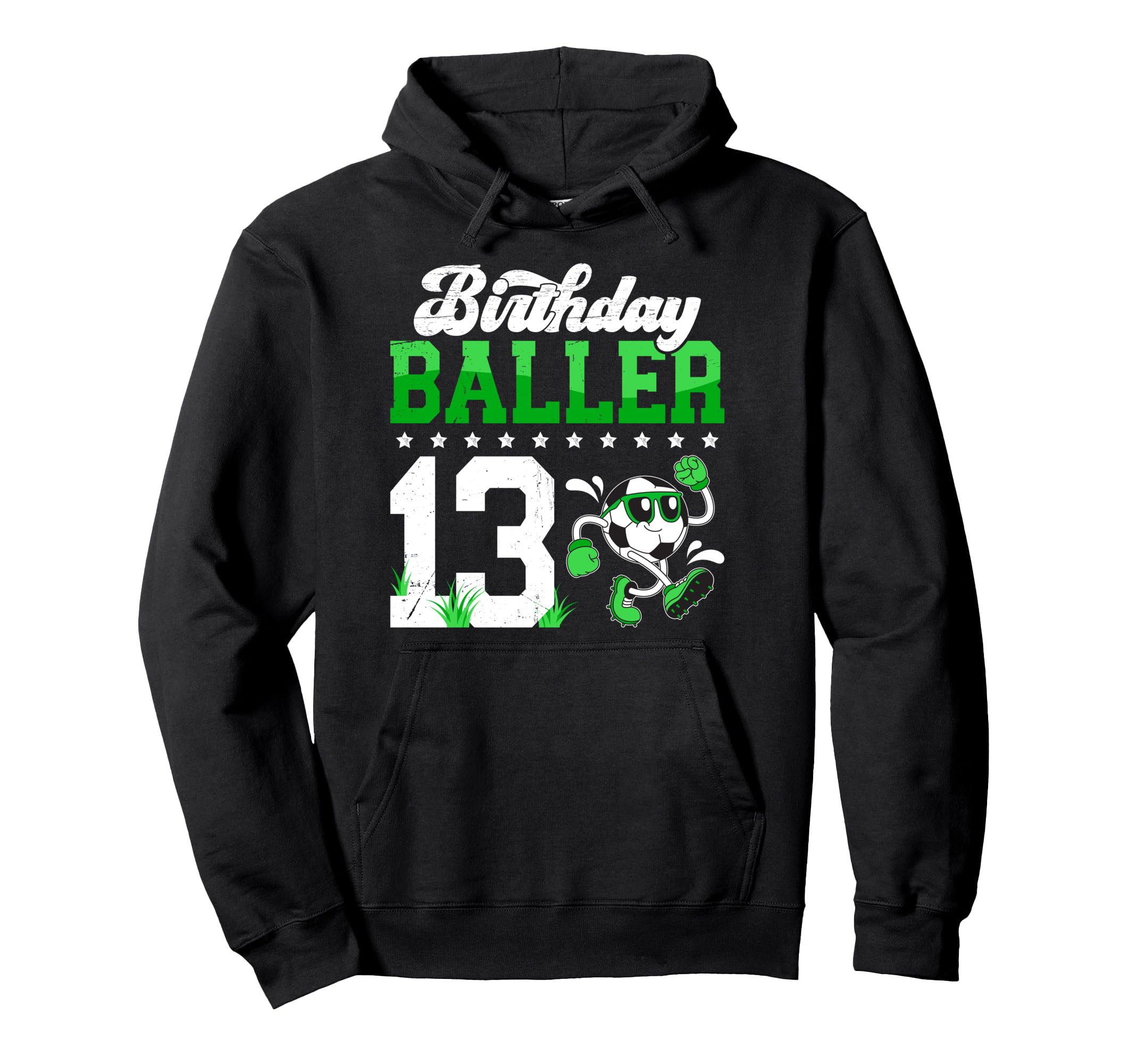 13Th Soccer Birthday Party Thirteen Hoodie - Minimalist Print for Adults - T-Shirt, Sweatshirt, Hoodie