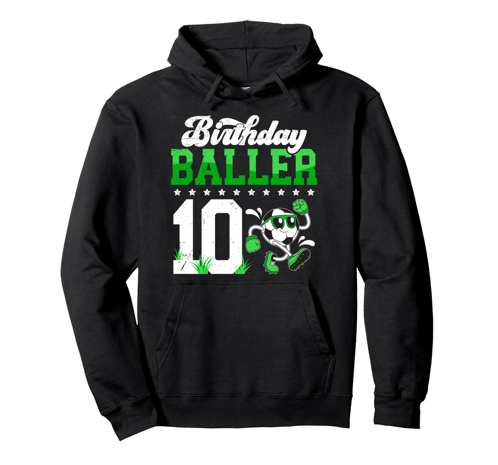 10Th Soccer Birthday Party Ten Year Old Hoodie - Graphic Print Unisex - T-Shirt, Sweatshirt, Hoodie