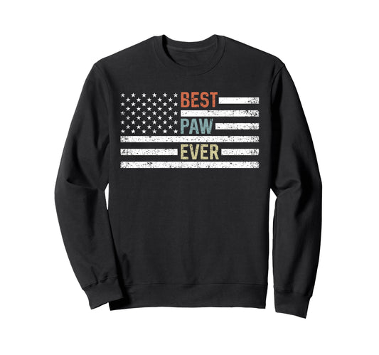 Best Paw Ever American Us Flag Sweatshirt - Aesthetic Graphic for Adults - T-Shirt, Sweatshirt, Hoodie