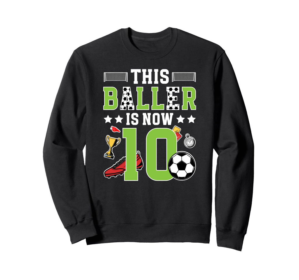 10Th Birthday Soccer Ten Year Old Sweatshirt - Unique Graphic Men Women - T-Shirt, Sweatshirt, Hoodie