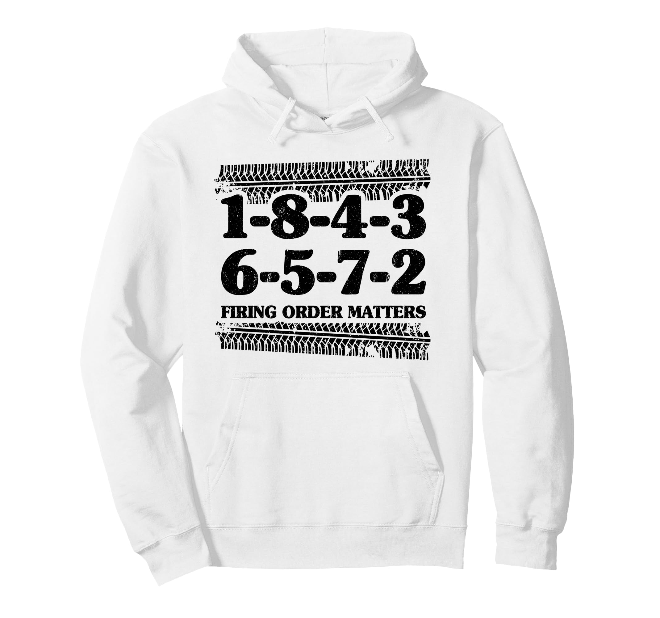 1 8 4 3 6 5 7 2 Firing Order Matters Hoodie - Minimalist Print for Adults - T-Shirt, Sweatshirt, Hoodie