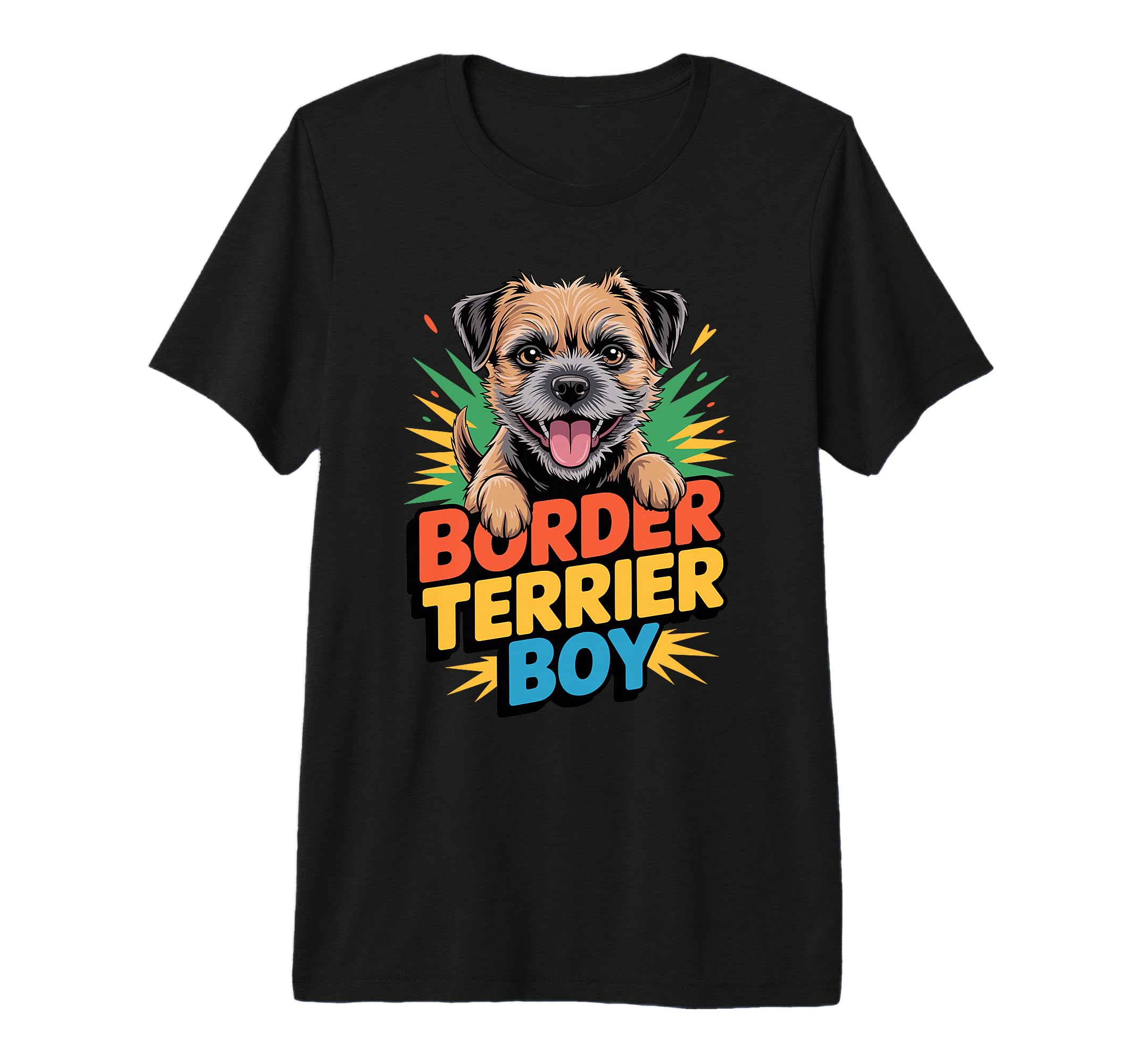 Mens Border Terrier Cartoon Pet Small T-Shirt - Unique Graphic for Adults - T-Shirt, Sweatshirt, Hoodie