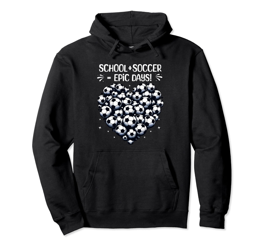100 Days School Soccer Heart Love 100Th Hoodie - Unique Graphic Men Women - T-Shirt, Sweatshirt, Hoodie