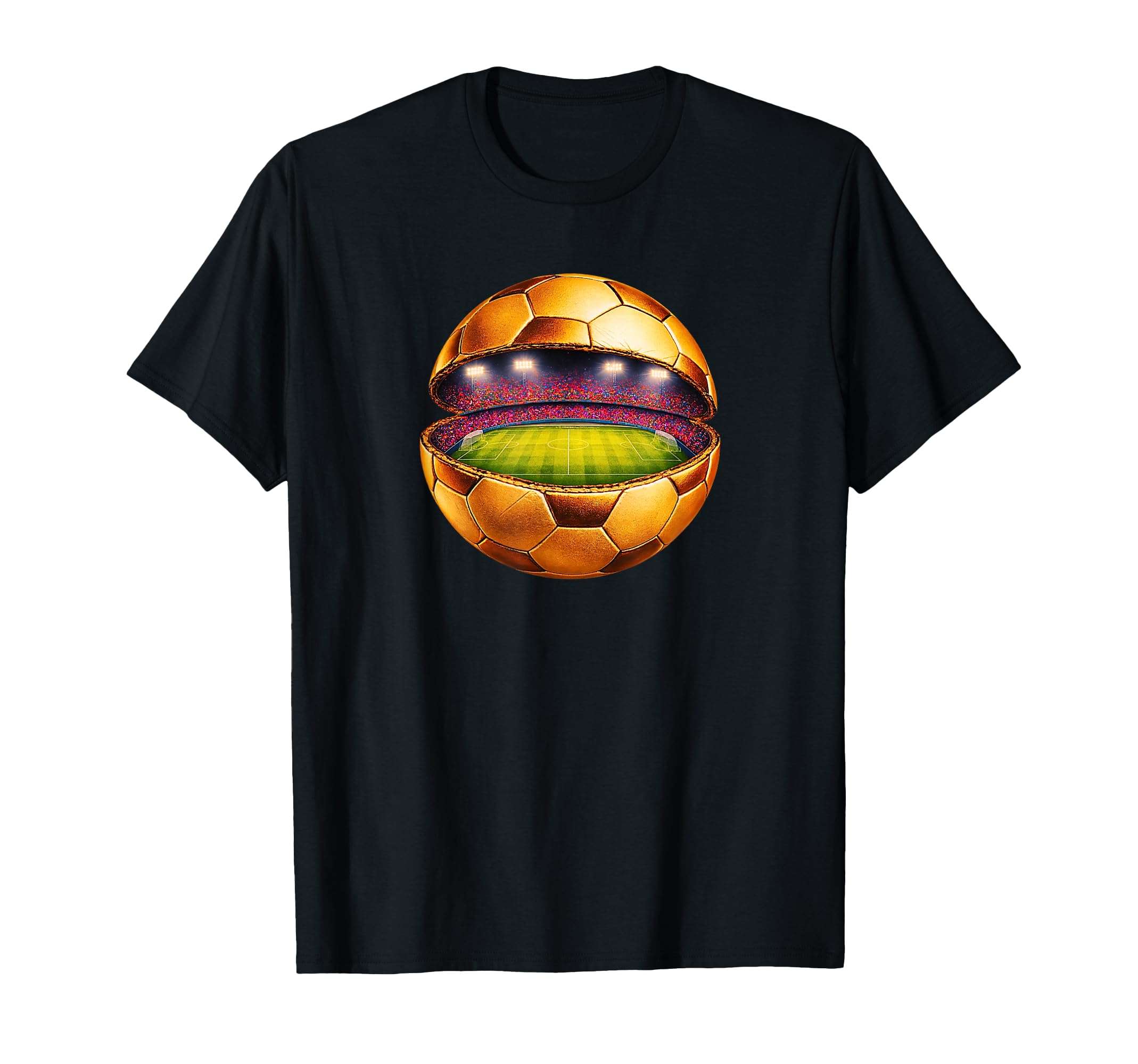 Gold Soccer Stadium Inside Ball T-Shirt - Streetwear Style Men Women - T-Shirt, Sweatshirt, Hoodie