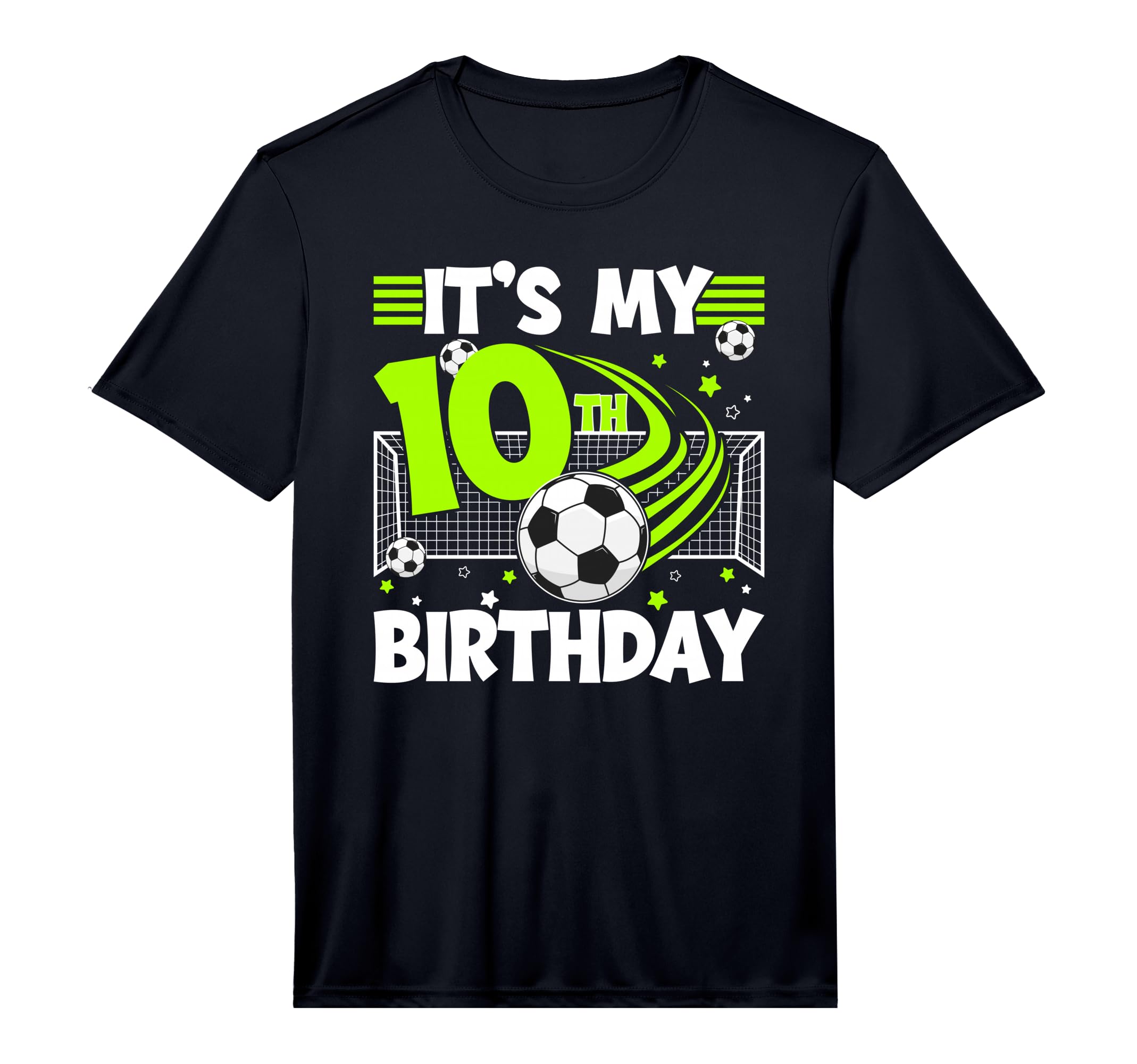 10Th Soccer Birthday Party 10 Year Old T-Shirt - Graphic Print for Adults - T-Shirt, Sweatshirt, Hoodie