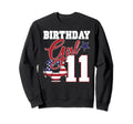11Th Birthday Party American Flag Sweatshirt - Aesthetic Graphic Unisex - T-Shirt, Sweatshirt, Hoodie
