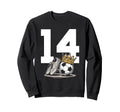 14 Soccer Birthday Gift Soccer Fan Sweatshirt - Minimalist Print Men Women - T-Shirt, Sweatshirt, Hoodie