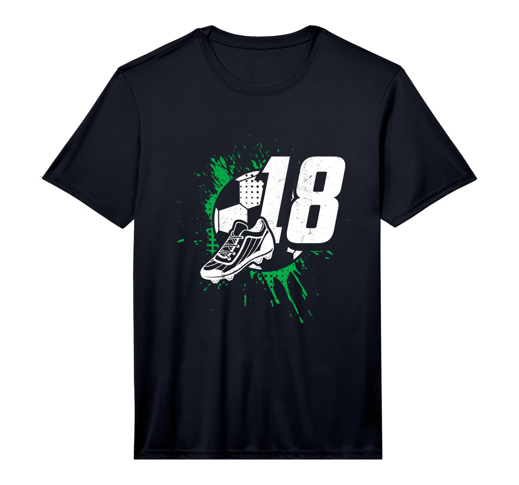 18Th Birthday Soccer Player Football 18 T-Shirt - Aesthetic Graphic Unisex - T-Shirt, Sweatshirt, Hoodie
