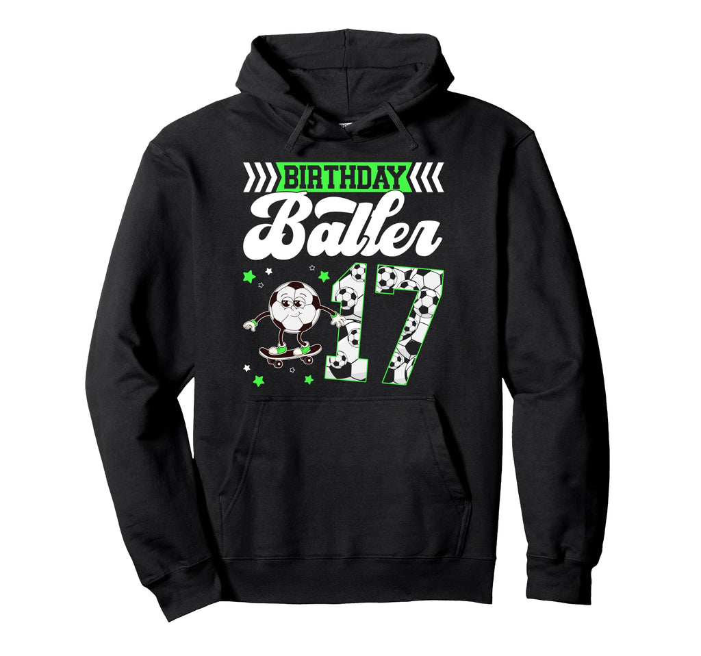 17Th Soccer Birthday Party Seventeen Hoodie - Minimalist Print Men Women - T-Shirt, Sweatshirt, Hoodie
