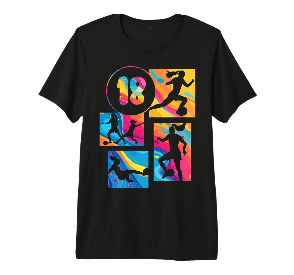 18Th Birthday Soccer Player Football 18 T-Shirt - Trendy Graphic Men Women - T-Shirt, Sweatshirt, Hoodie