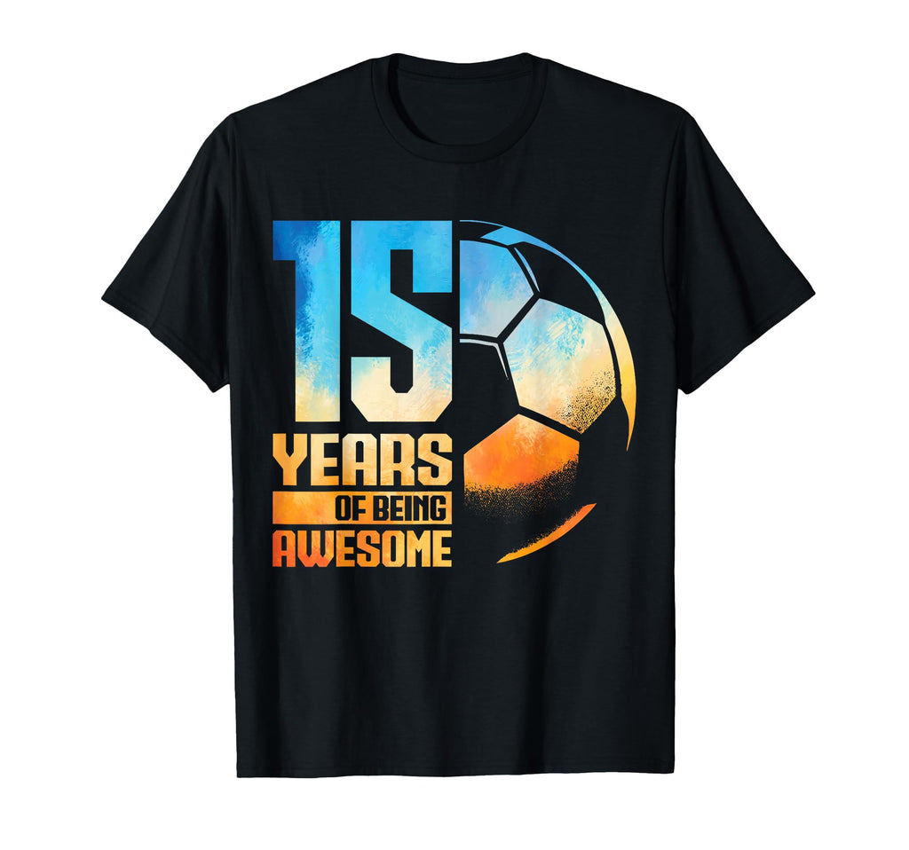 15Th Birthday Soccer Player Football 15 T-Shirt - Trendy Graphic Men Women - T-Shirt, Sweatshirt, Hoodie