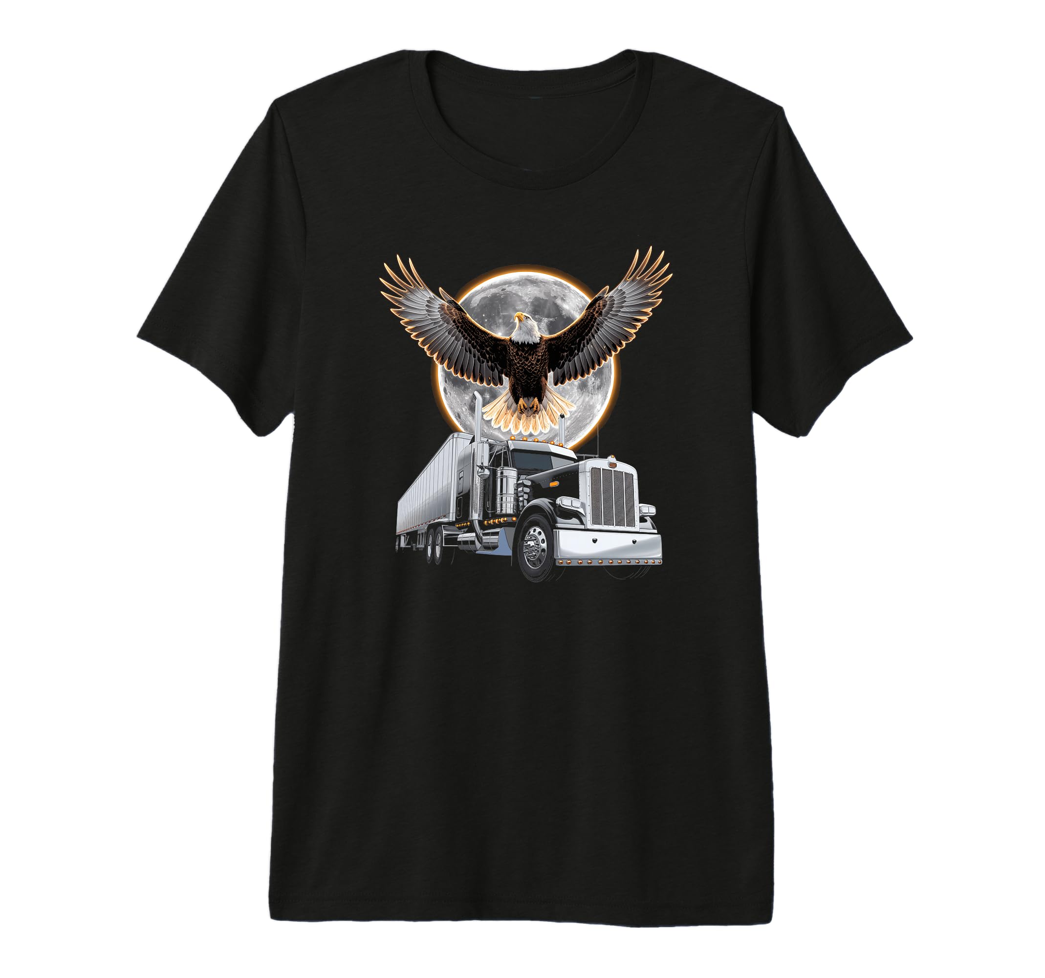 American Flag Trucker Dad Big Rig T-Shirt - Casual Everyday Wear Men Women - T-Shirt, Sweatshirt, Hoodie