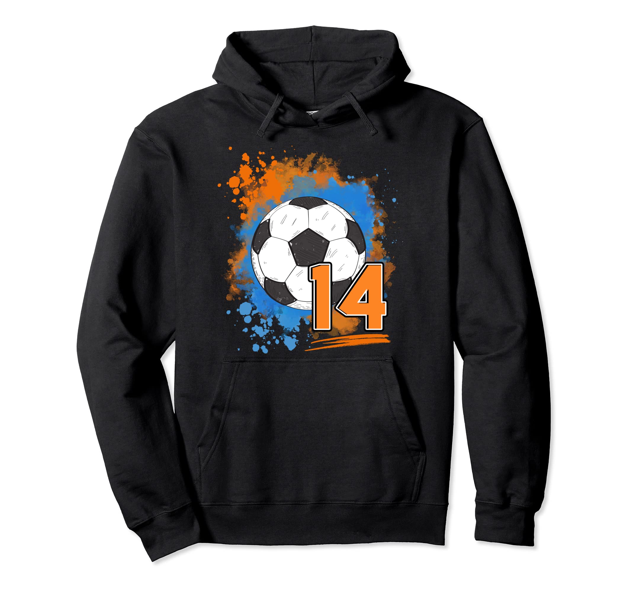 14Th Birthday 14 Years Old Soccer Ball Hoodie - Fun Novelty Design Unisex - T-Shirt, Sweatshirt, Hoodie
