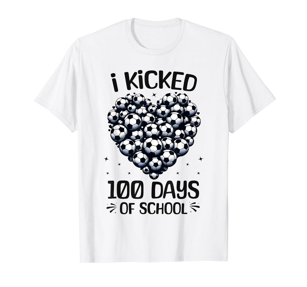 100 Days School Soccer Heart Love T-Shirt - Aesthetic Graphic for Adults - T-Shirt, Sweatshirt, Hoodie