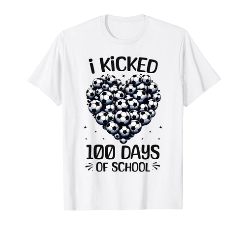 100 Days School Soccer Heart Love T-Shirt - Aesthetic Graphic for Adults - T-Shirt, Sweatshirt, Hoodie
