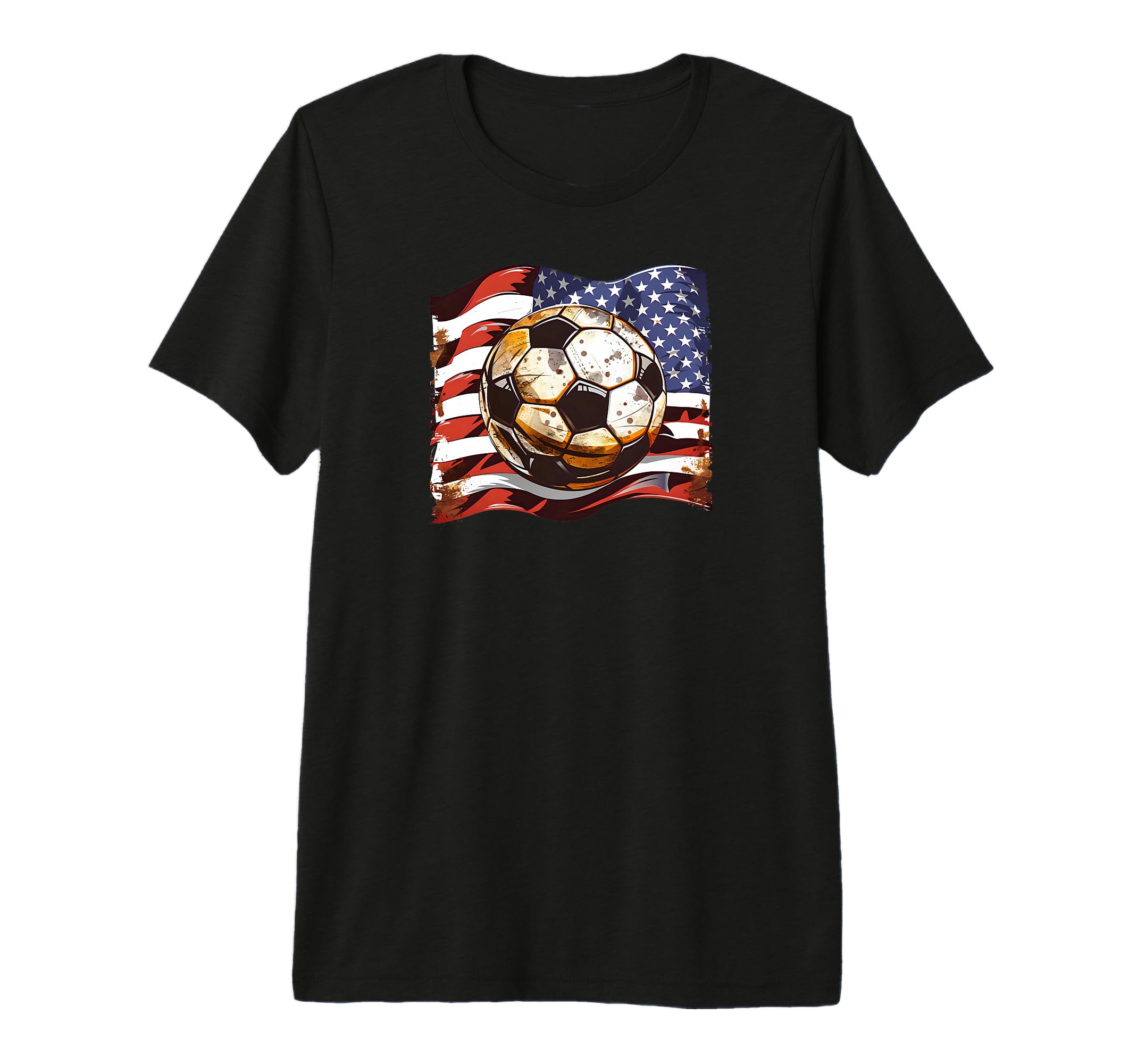 American Flag Soccer Ball Soccer T-Shirt - Minimalist Print Men Women - T-Shirt, Sweatshirt, Hoodie