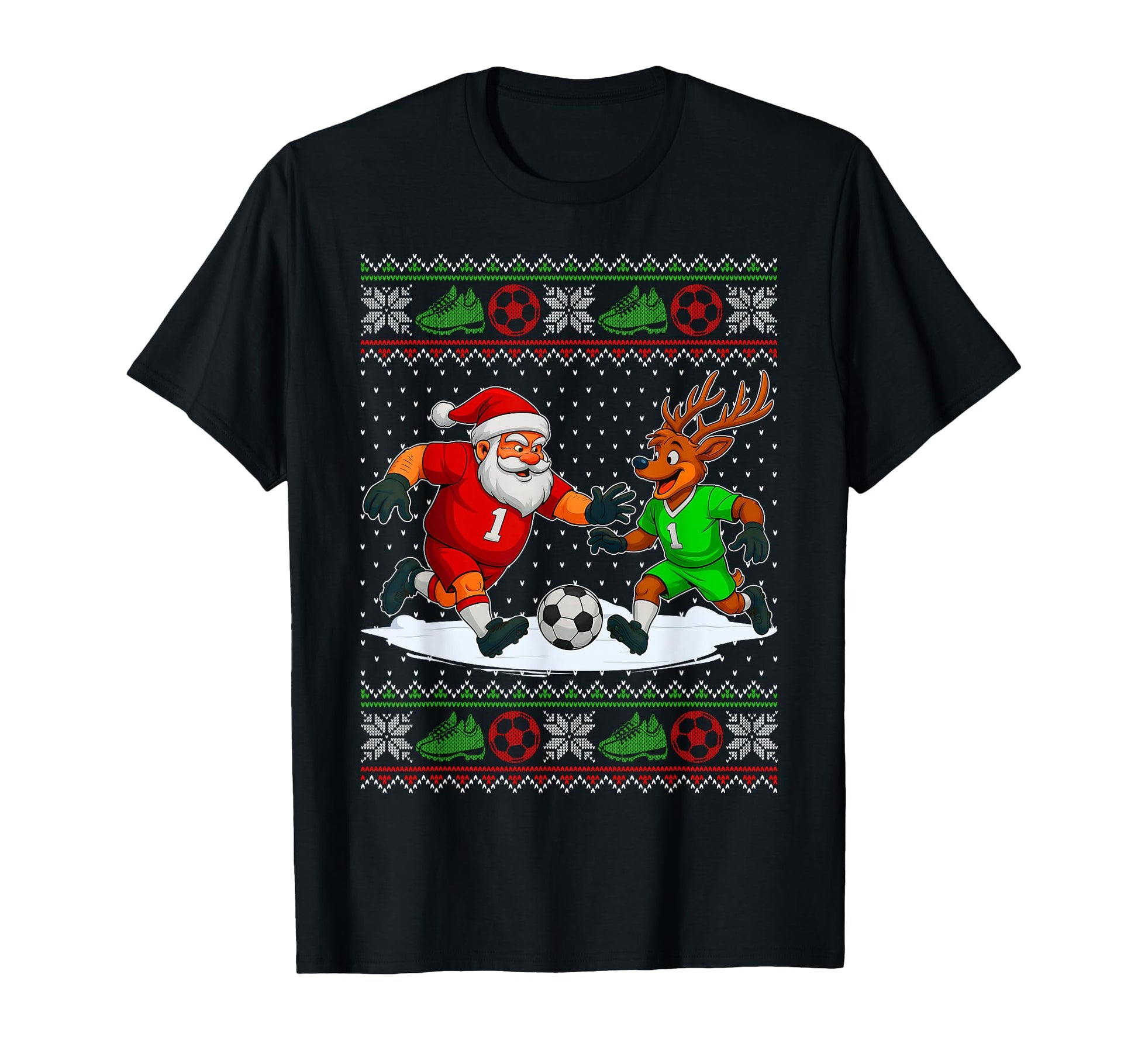 Reindeers Playing Soccer Ugly T-Shirt - Fun Novelty Design Unisex - T-Shirt, Sweatshirt, Hoodie