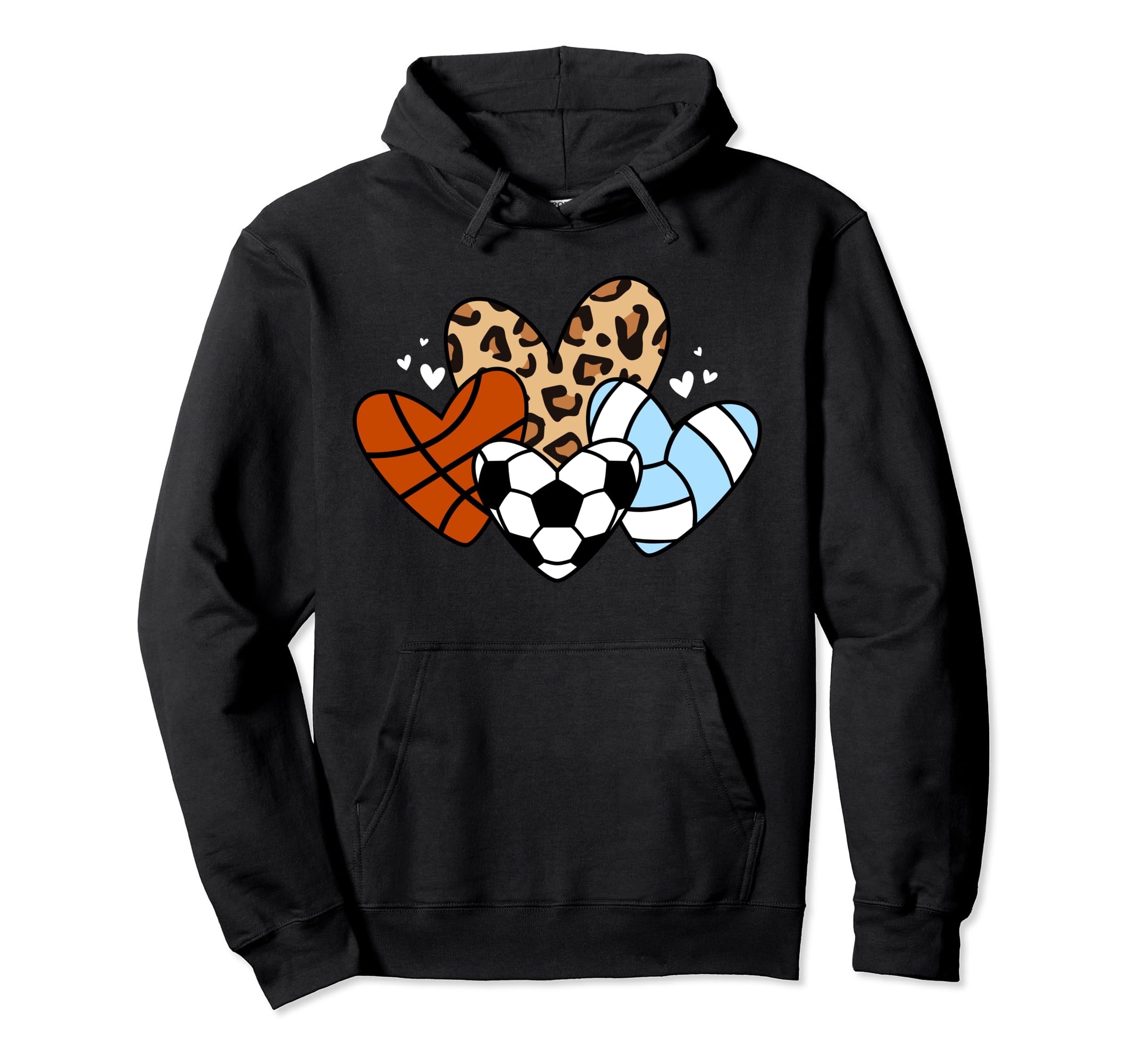 Soccer Basketball Volleyball Heart Hoodie - Aesthetic Graphic Men Women - T-Shirt, Sweatshirt, Hoodie