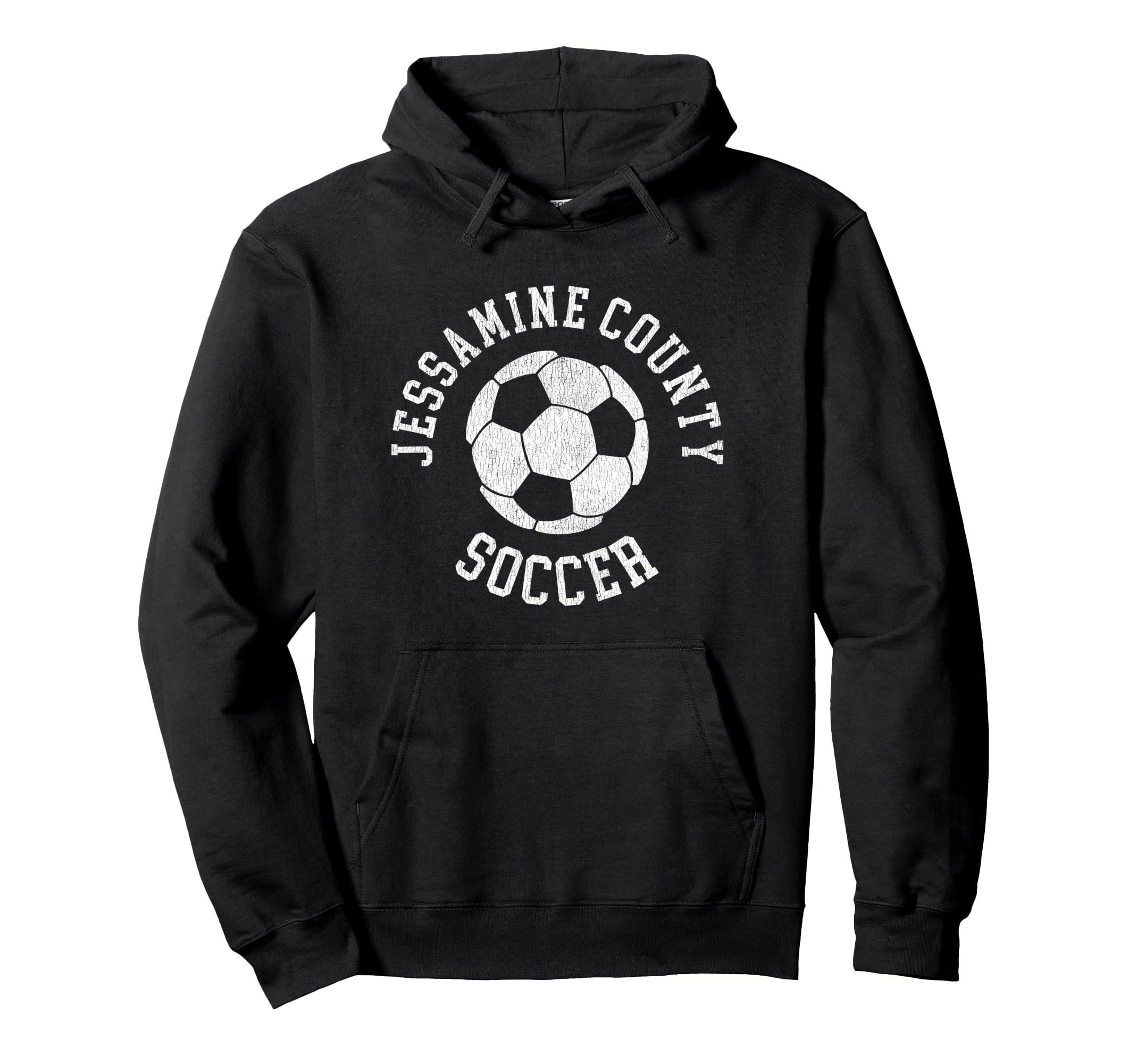 Jessamine County Soccer Distressed 90S Hoodie - Trendy Graphic Unisex - T-Shirt, Sweatshirt, Hoodie