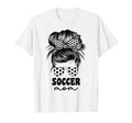Proud Soccer Mom Mama Messy Bun T-Shirt - Minimalist Print for Adults - T-Shirt, Sweatshirt, Hoodie