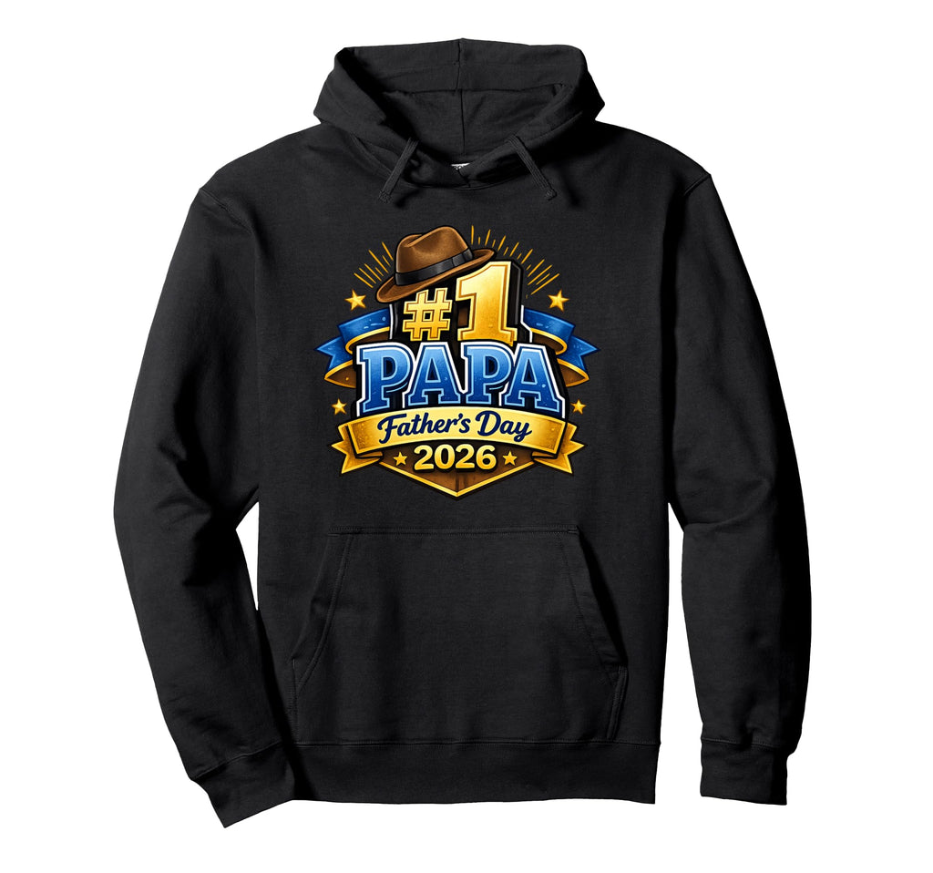 1 Papa Fathers Day 2026 Badge Hat Best Hoodie - Unique Graphic Men Women - T-Shirt, Sweatshirt, Hoodie
