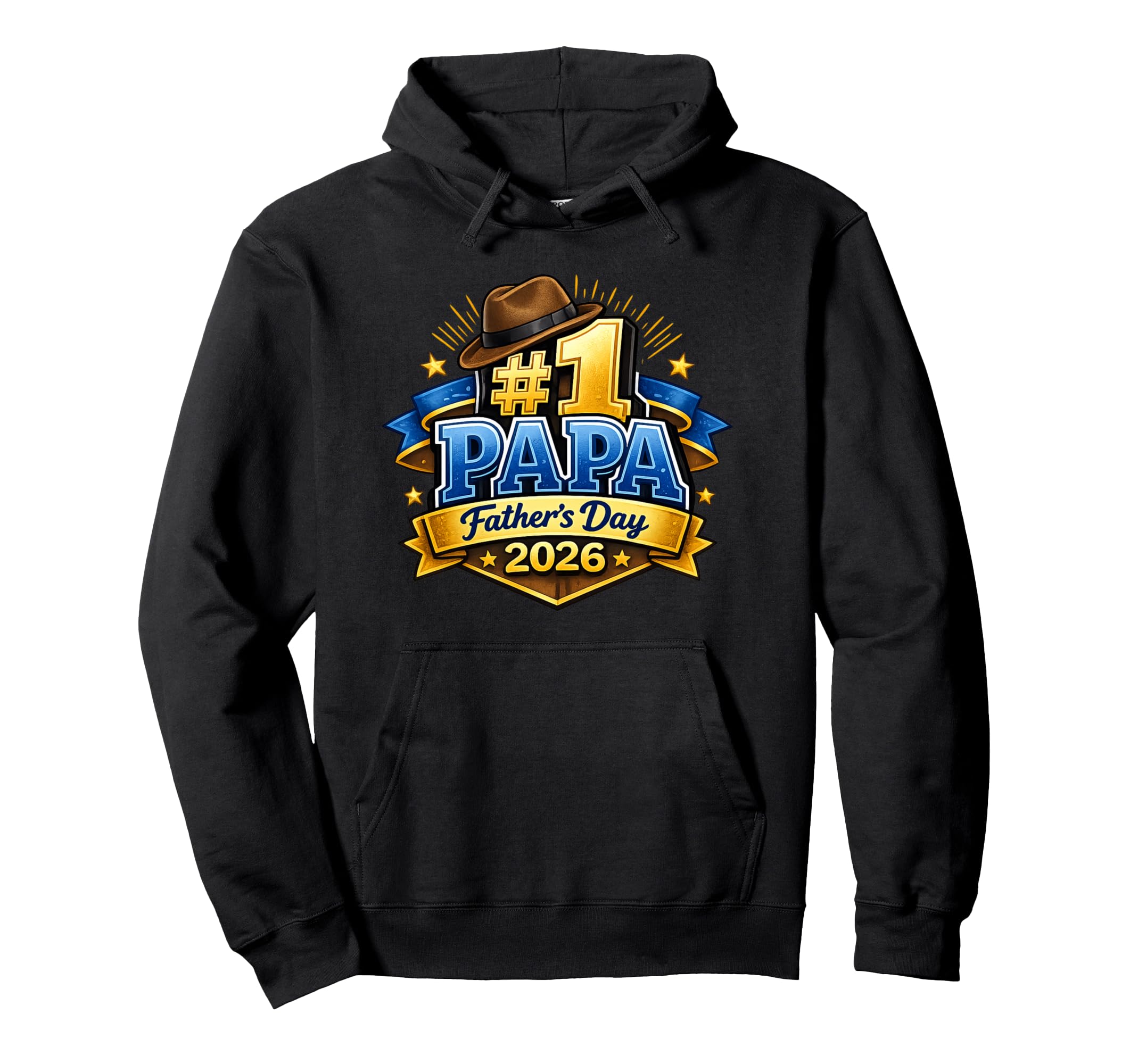 1 Papa Fathers Day 2026 Badge Hat Best Hoodie - Unique Graphic Men Women - T-Shirt, Sweatshirt, Hoodie