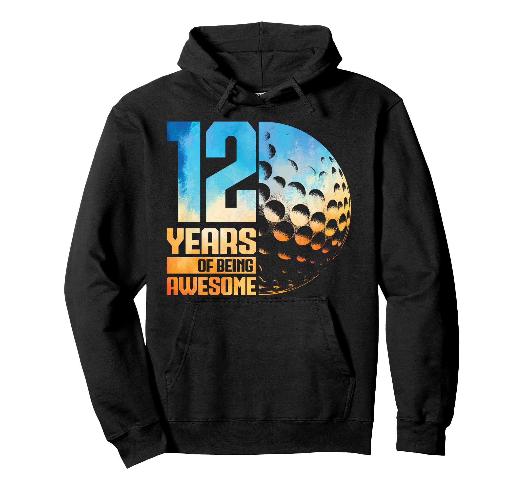 12Th Birthday Golf Player Golf 12 Hoodie - Novelty Apparel for Adults - T-Shirt, Sweatshirt, Hoodie