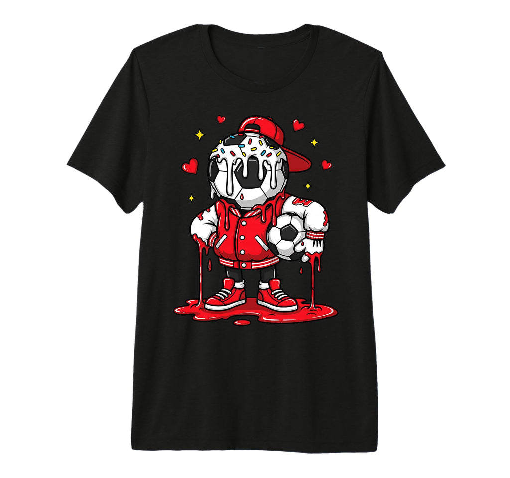 Valentines Day Dripping Soccer Candy T-Shirt - Custom Art Print Unisex - T-Shirt, Sweatshirt, Hoodie