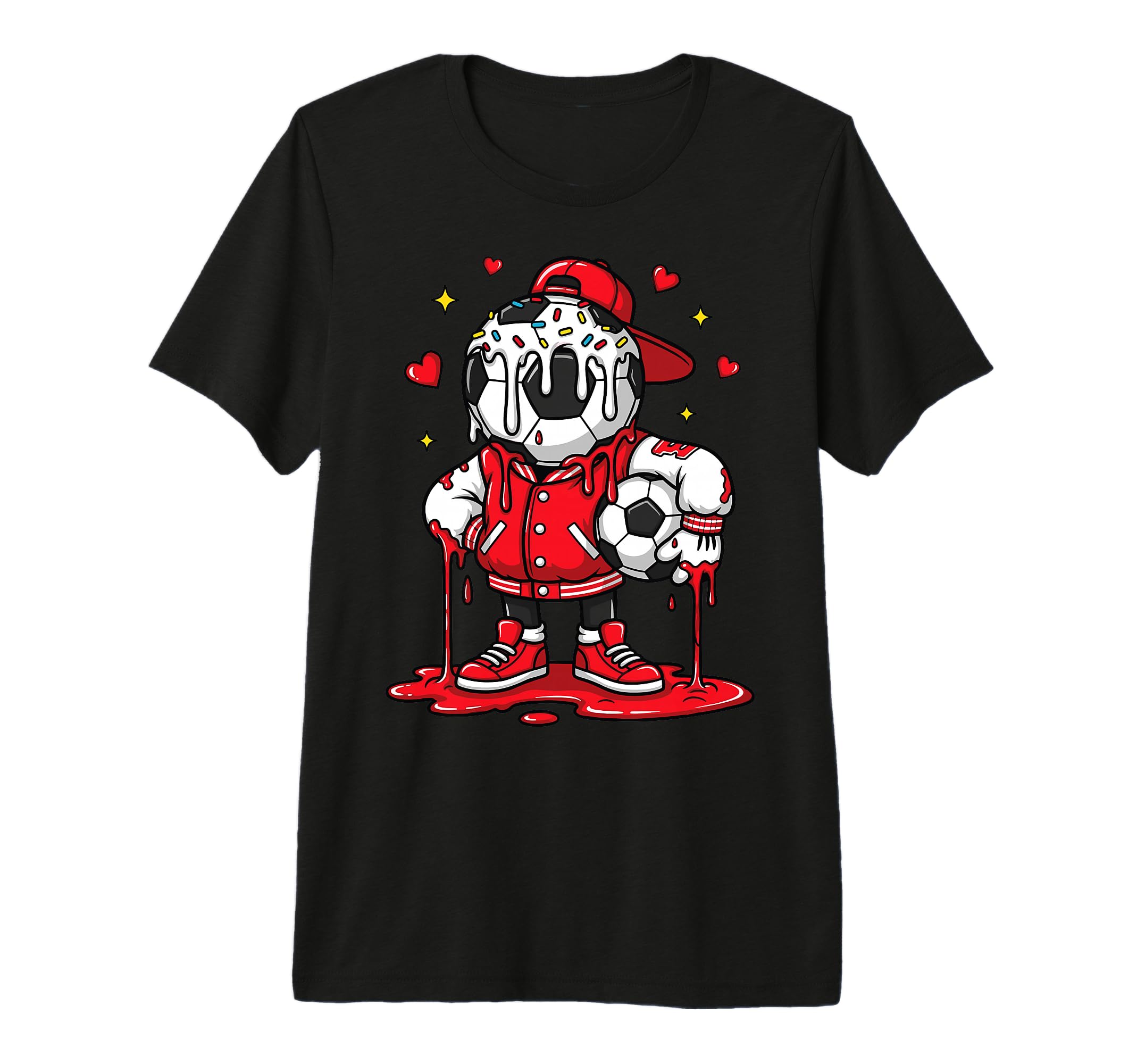 Valentines Day Dripping Soccer Candy T-Shirt - Custom Art Print Unisex - T-Shirt, Sweatshirt, Hoodie
