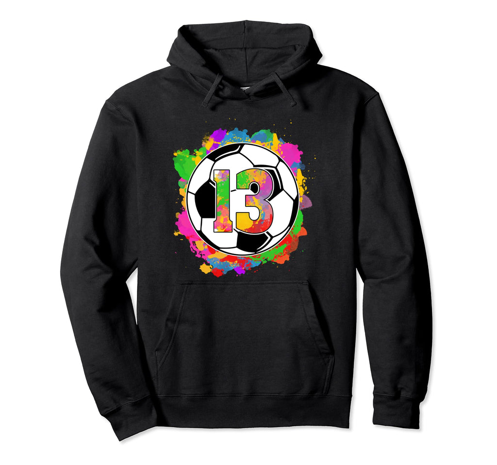 13Th Birthday Soccer Ball 13 Years Hoodie - Aesthetic Graphic for Adults - T-Shirt, Sweatshirt, Hoodie