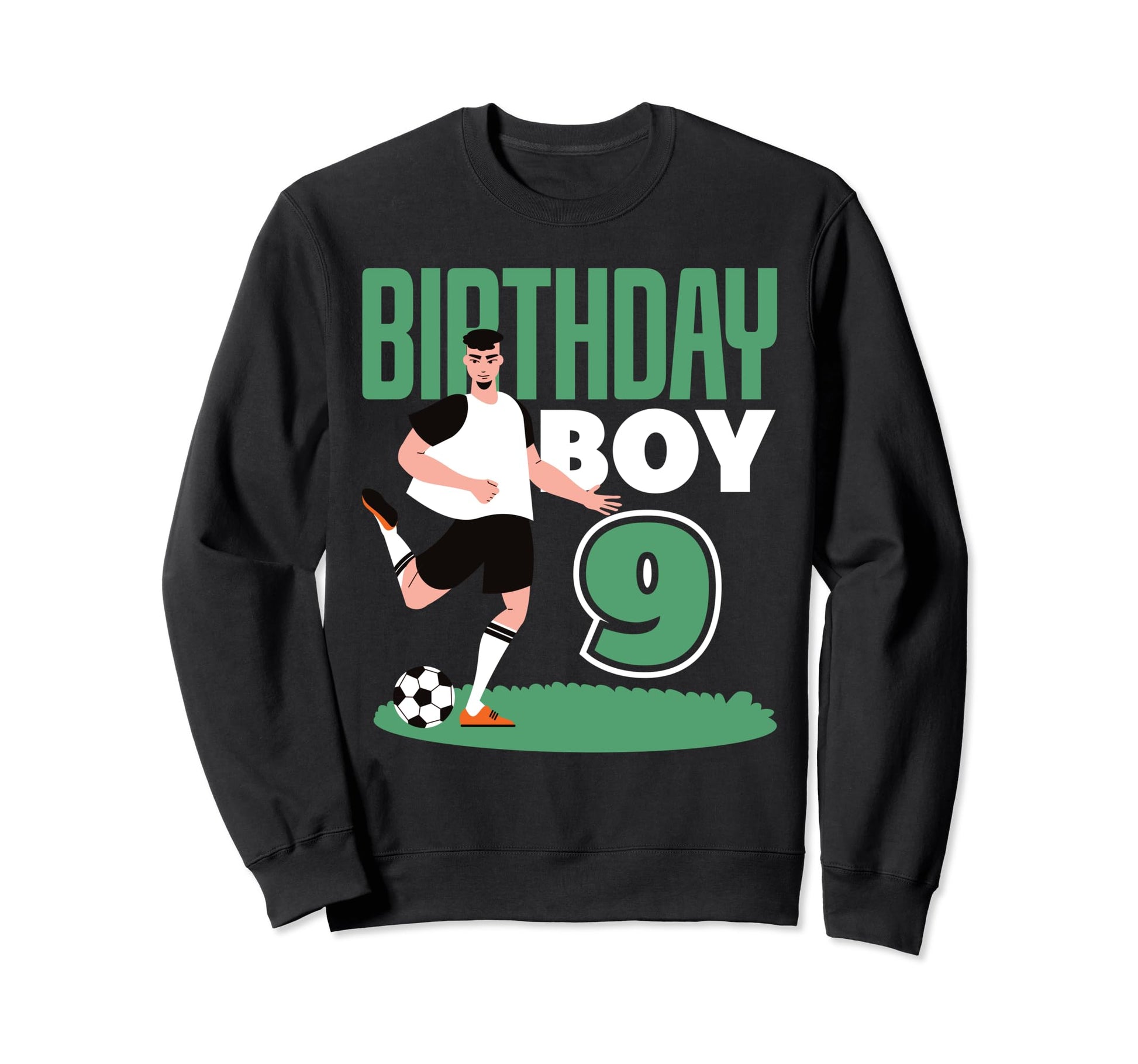 9Th Birthday 9 Years Soccer Sweatshirt - Novelty Apparel Men Women - T-Shirt, Sweatshirt, Hoodie