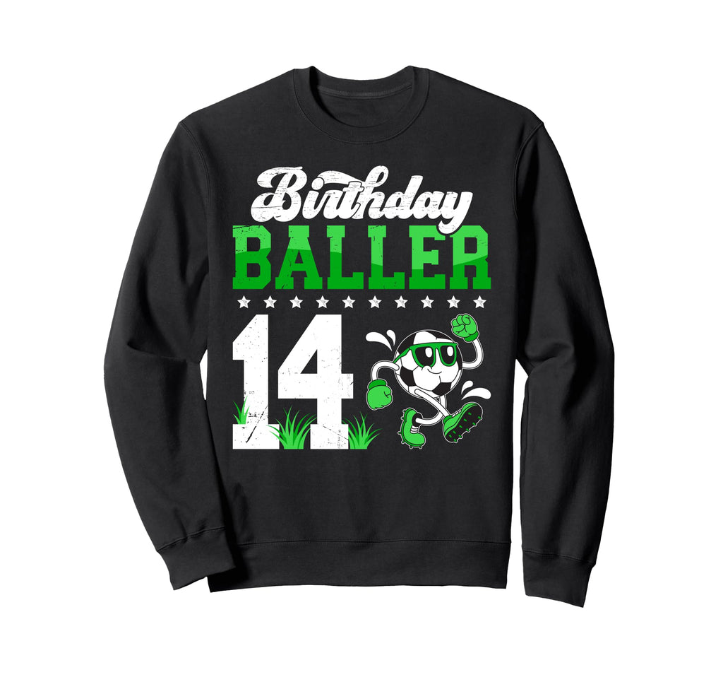 14Th Soccer Birthday Party Fourteen Sweatshirt - Graphic Print Men Women - T-Shirt, Sweatshirt, Hoodie