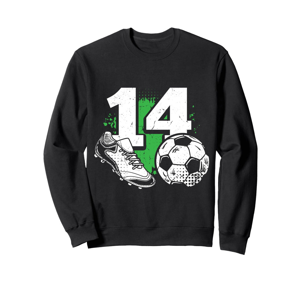 14Th Birthday Soccer Player Football Sweatshirt - Minimalist Print Unisex - T-Shirt, Sweatshirt, Hoodie