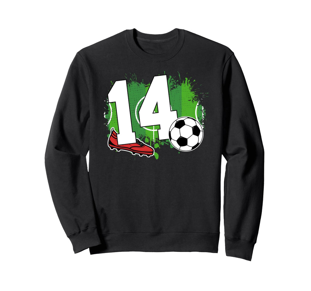 14Th Birthday Soccer Fourteen Year Sweatshirt - Custom Art Print Men Women - T-Shirt, Sweatshirt, Hoodie