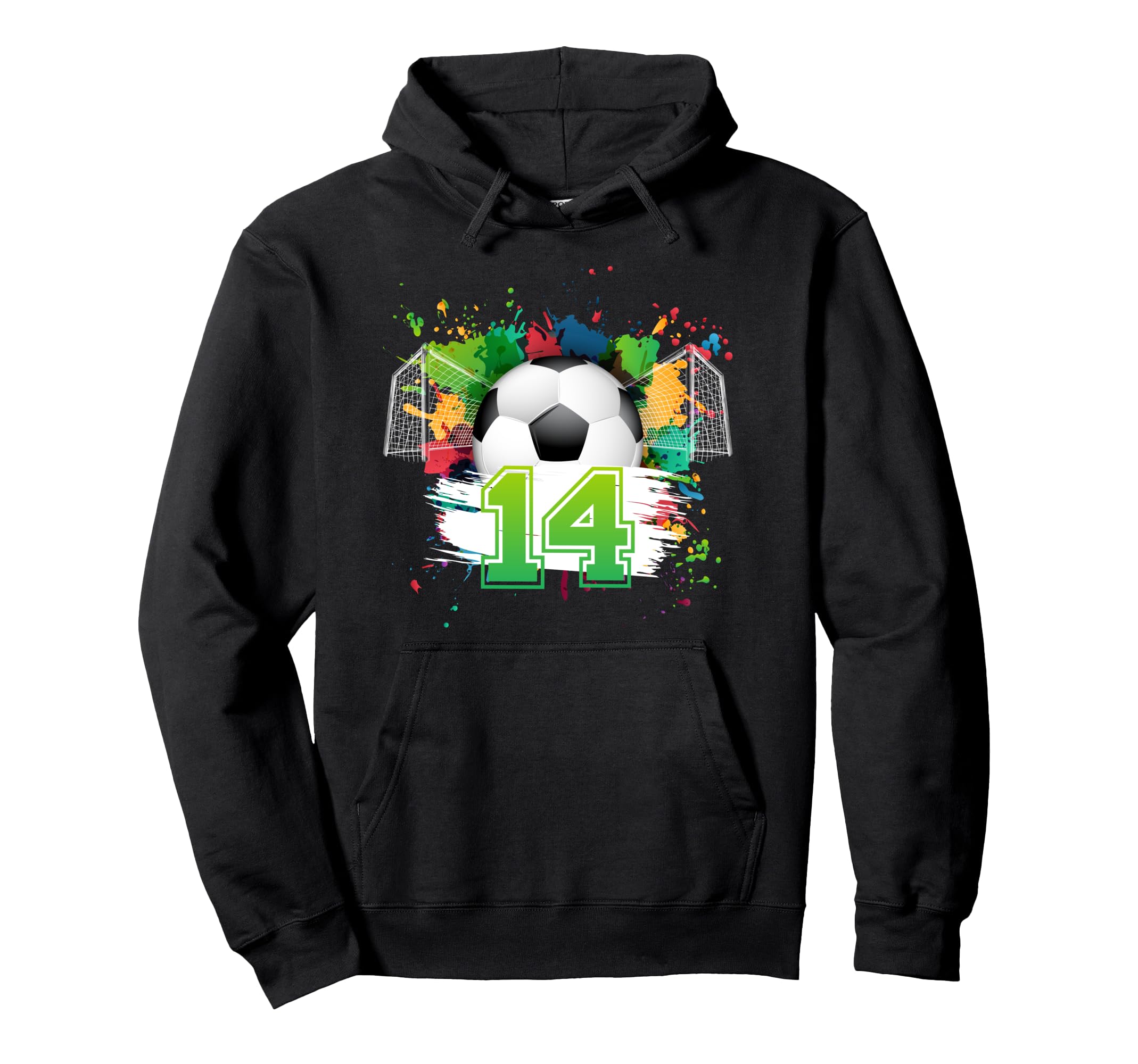 14Th Soccer Birthday Party 14 Year Old Hoodie - Novelty Apparel for Adults - T-Shirt, Sweatshirt, Hoodie