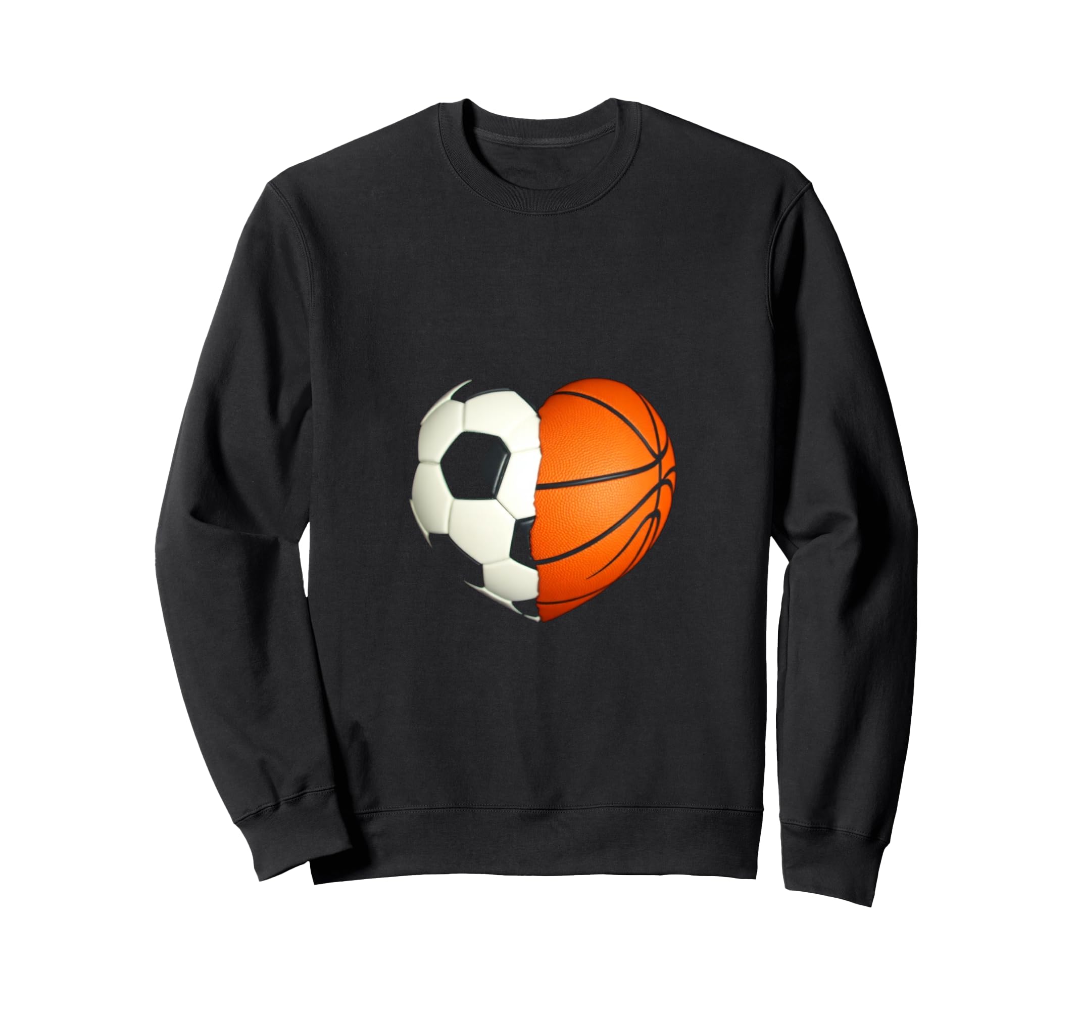 Split Heart Soccer Basketball Sweatshirt - Aesthetic Graphic Men Women - T-Shirt, Sweatshirt, Hoodie