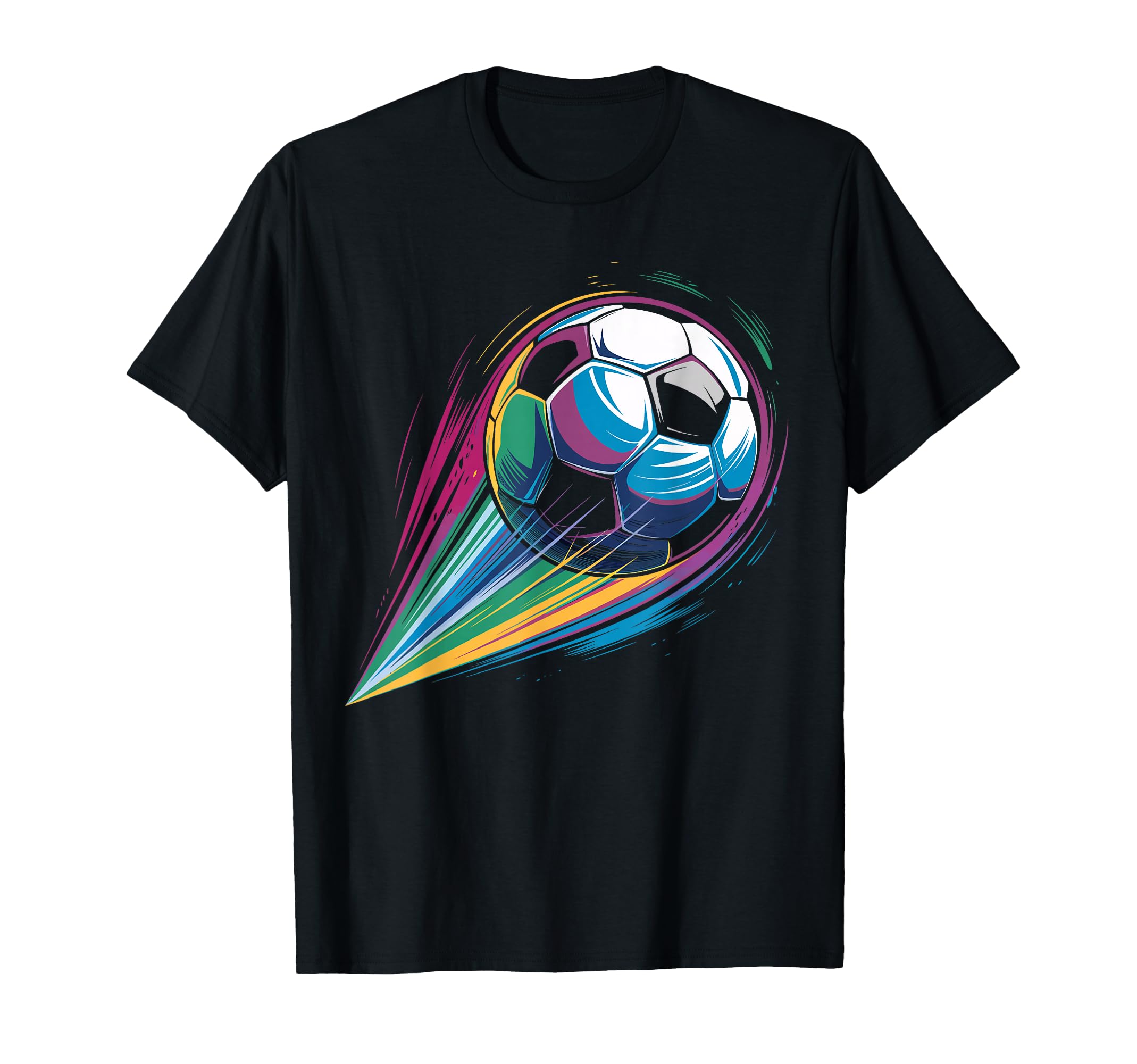 Colorful Soccer Silhouette Soccer T-Shirt - Streetwear Style for Adults - T-Shirt, Sweatshirt, Hoodie