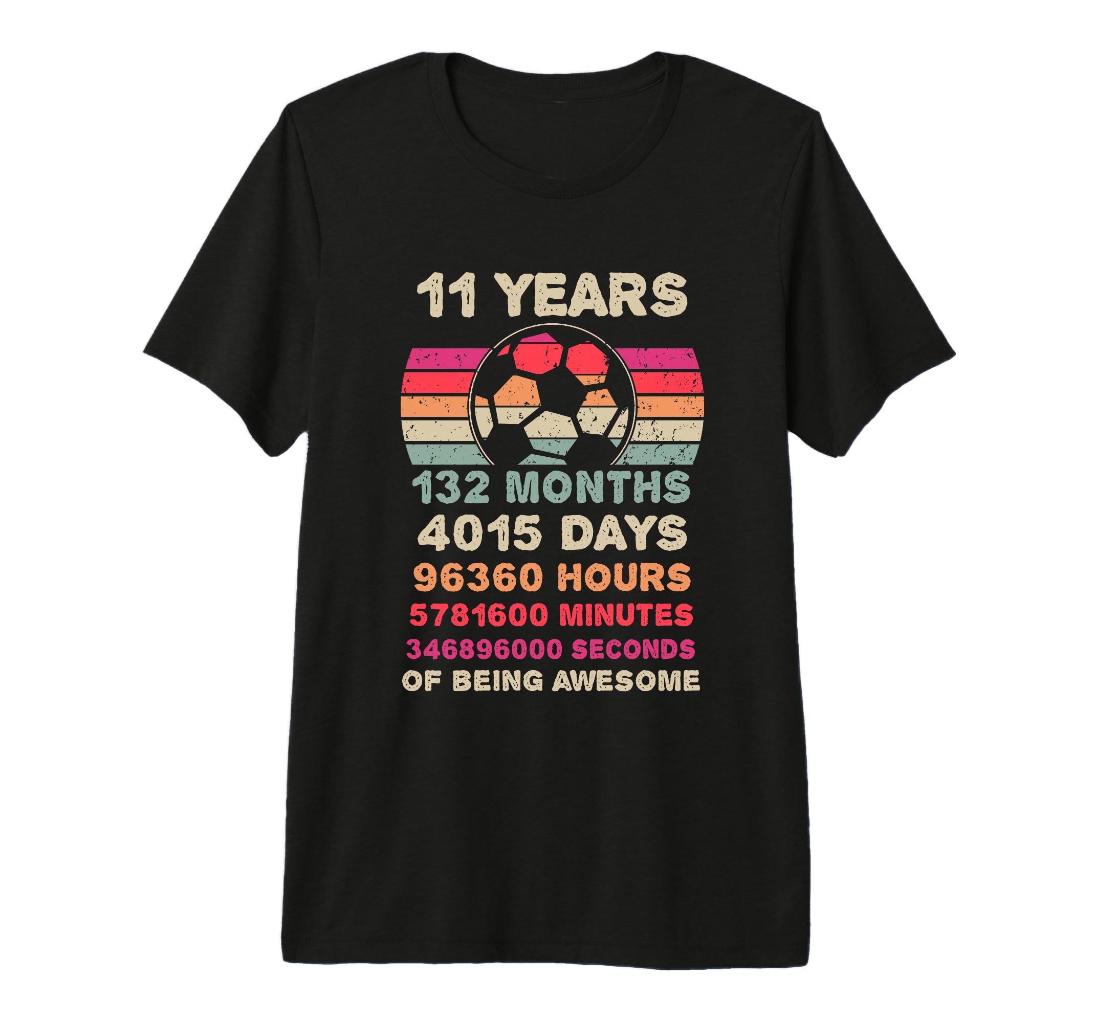 11 Year Old Soccer Birthday Eleventh T-Shirt - Custom Art Print Unisex - T-Shirt, Sweatshirt, Hoodie