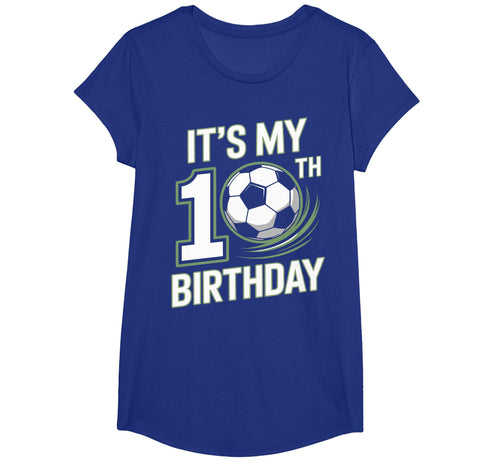 10Th Birthday Kicking Off Soccer Year T-Shirt - Minimalist Print Men Women - T-Shirt, Sweatshirt, Hoodie