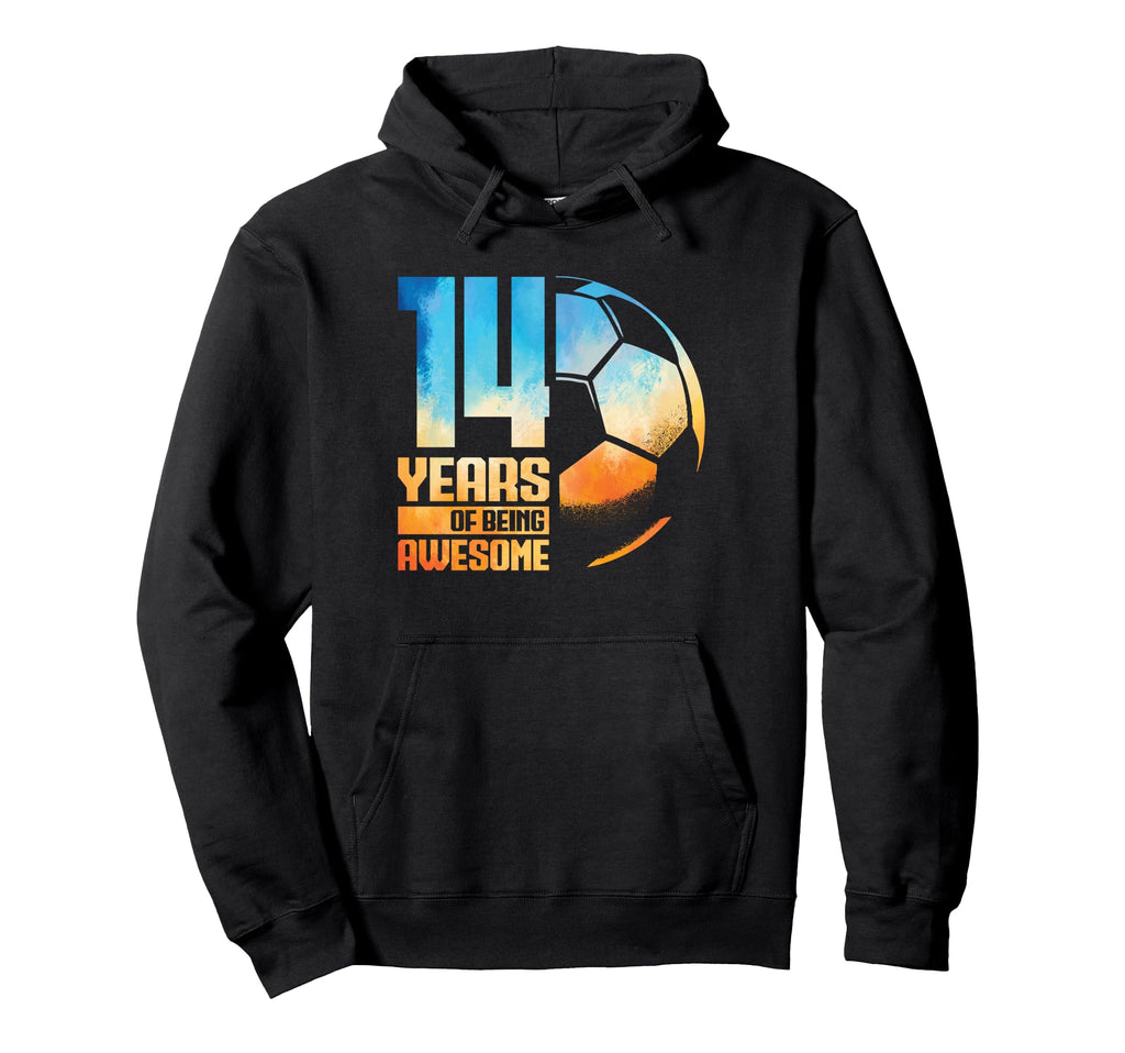 14Th Birthday Soccer Player Football 14 Hoodie - Trendy Graphic Unisex - T-Shirt, Sweatshirt, Hoodie