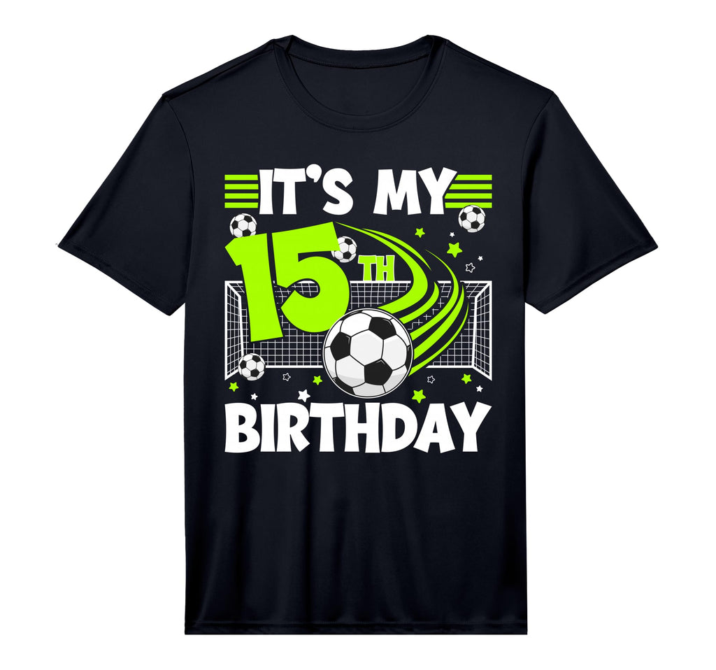 15Th Soccer Birthday Party 15 Year T-Shirt - Minimalist Print for Adults - T-Shirt, Sweatshirt, Hoodie