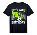 15Th Soccer Birthday Party 15 Year T-Shirt - Minimalist Print for Adults - T-Shirt, Sweatshirt, Hoodie