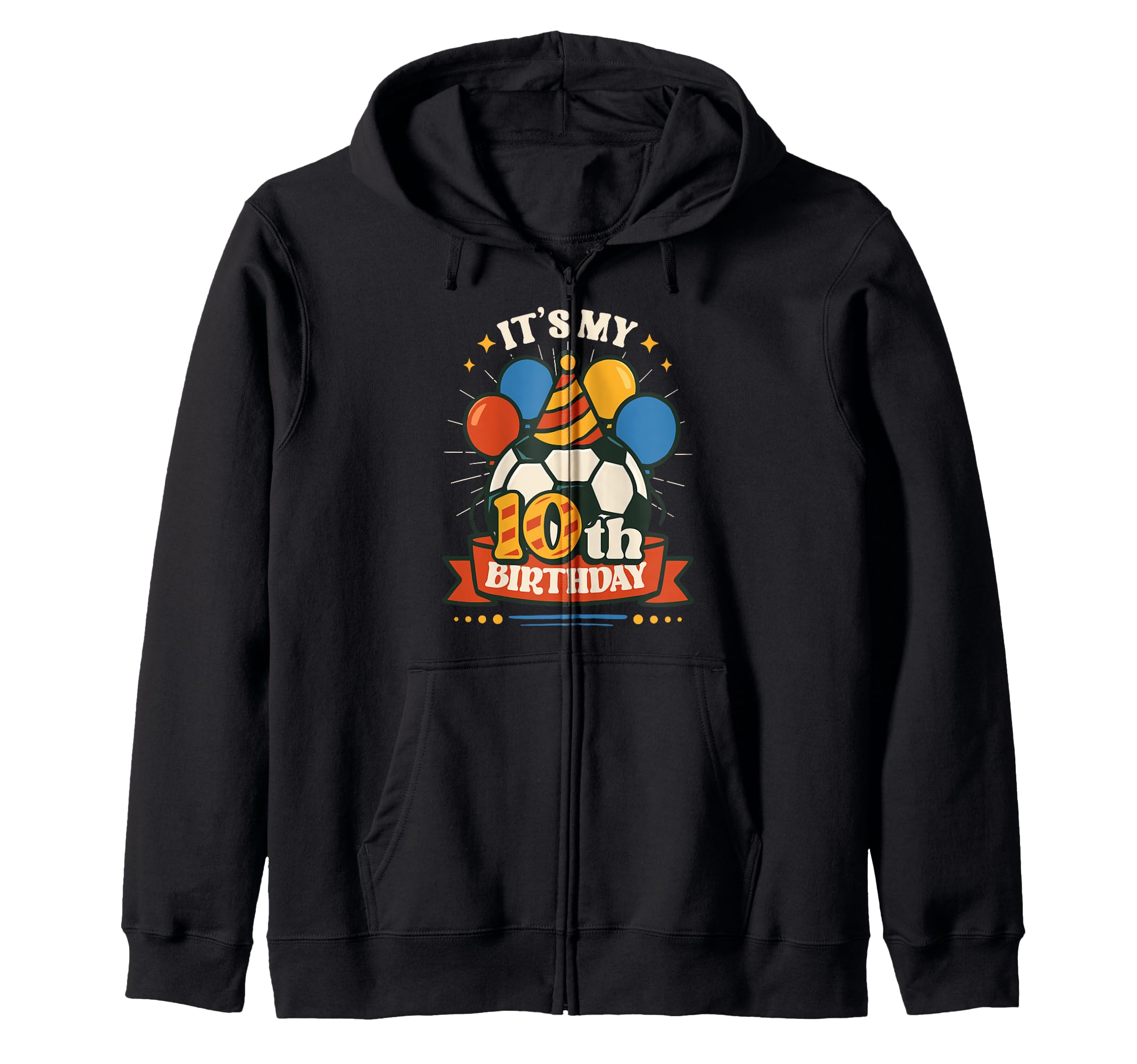 10Th Birthday Soccer Birthday Party Hoodie - Minimalist Print Unisex - T-Shirt, Sweatshirt, Hoodie