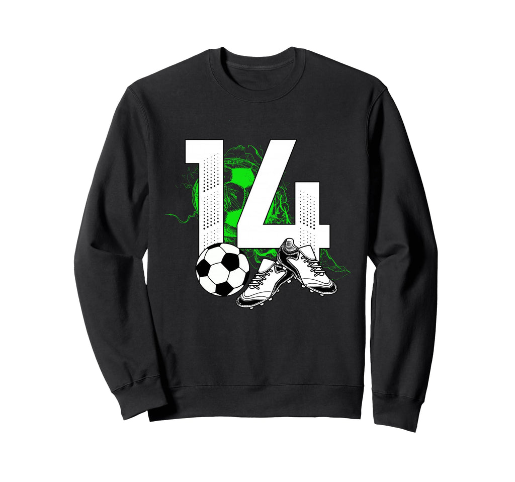 14Th Birthday Soccer Player Sweatshirt - Minimalist Print for Adults - T-Shirt, Sweatshirt, Hoodie